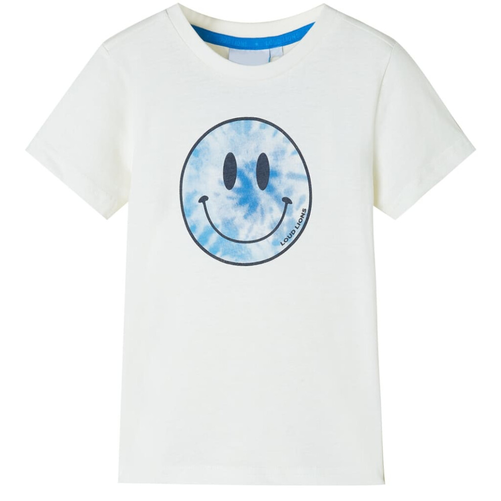 Vidaxl (140 (9-10Y)) Kids' T-Shirt Short Sleeves Tee Children's T Shirt School Toddler Top Ecru