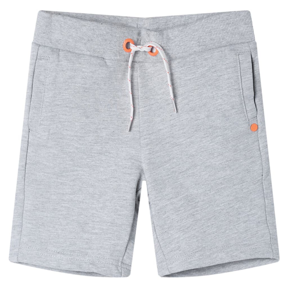 (grey, 116 (5-6y)) Kids' Shorts with Drawstring Elasticated Waistband Shorts Children's Pants