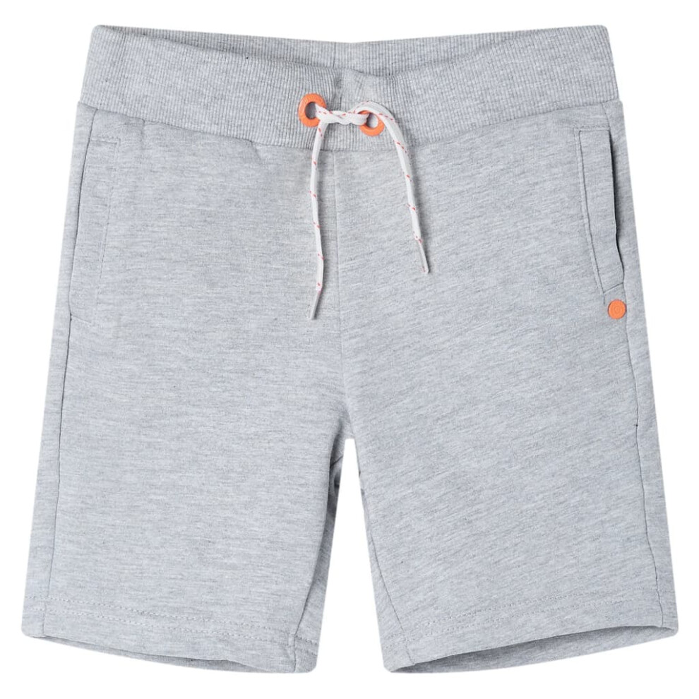 (grey, 128 (7-8y)) Kids' Shorts with Drawstring Elasticated Waistband Shorts Children's Pants