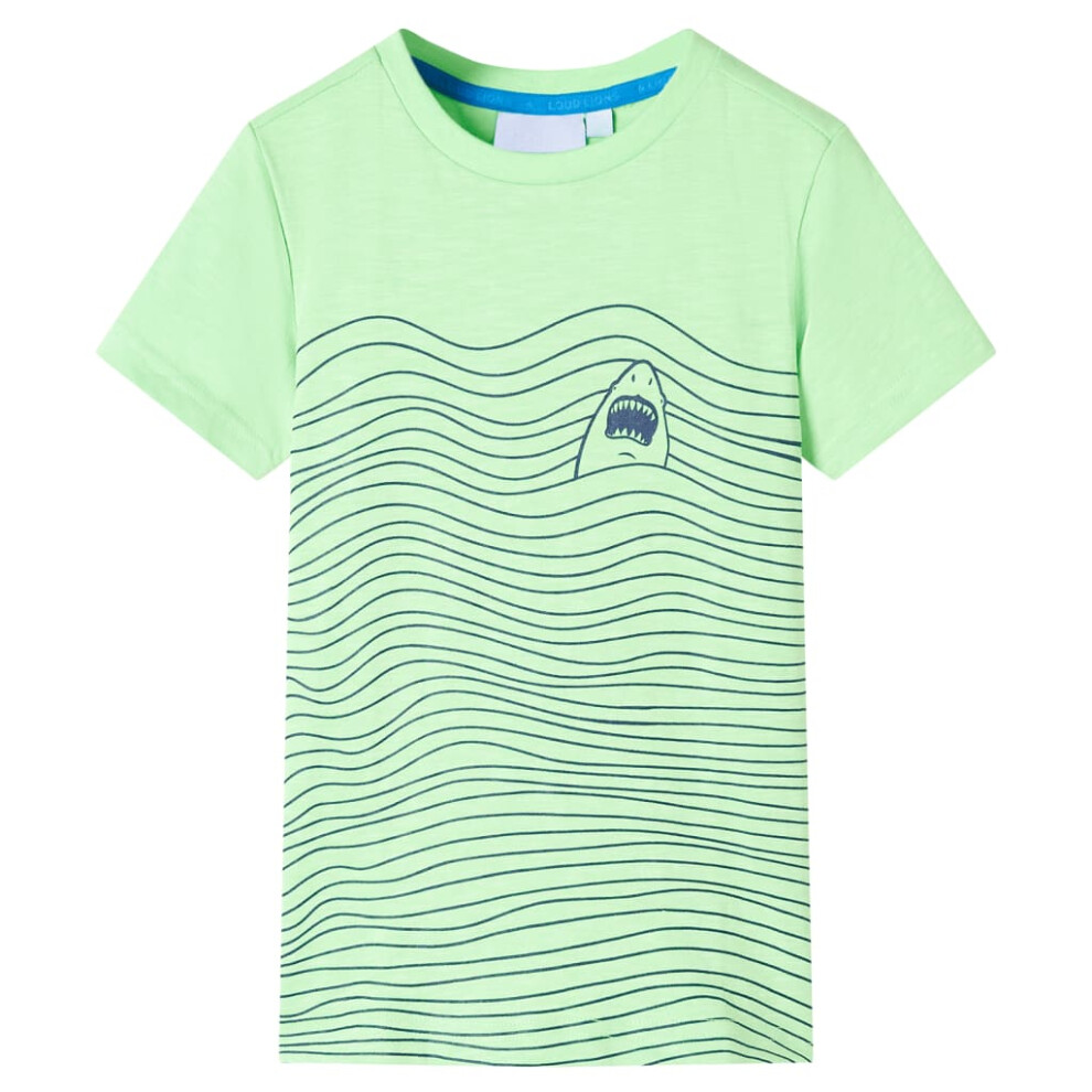 (green, 92 (1.5-2y)) Kids' T-shirt Short Sleeves Children's T Shirt Toddler Tee Shark Print Neon