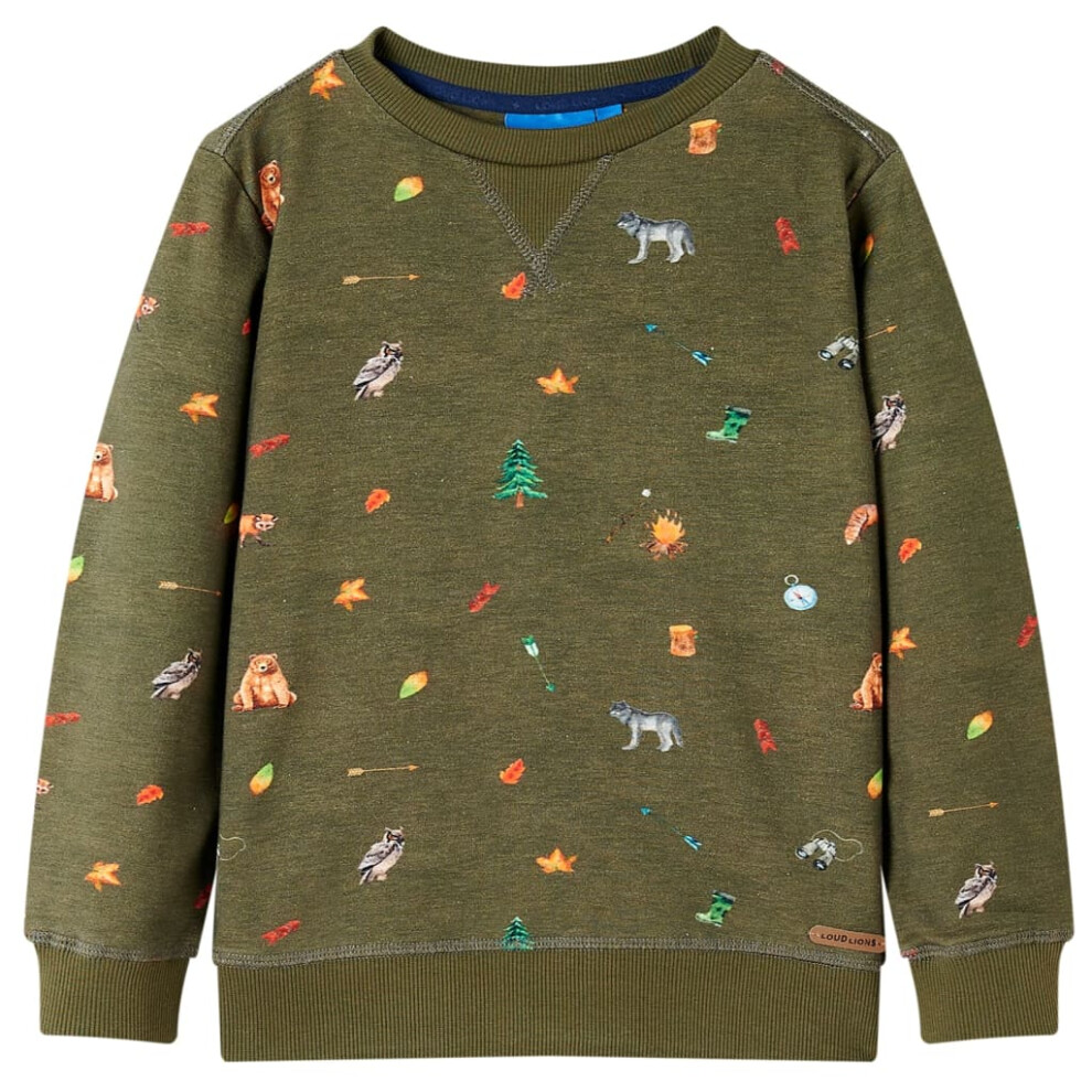 Vidaxl (92 (1.5-2Y)) Kids' Sweatshirt Children Long Sleeves Toddler Pullover Kids' Clothes Khaki Green