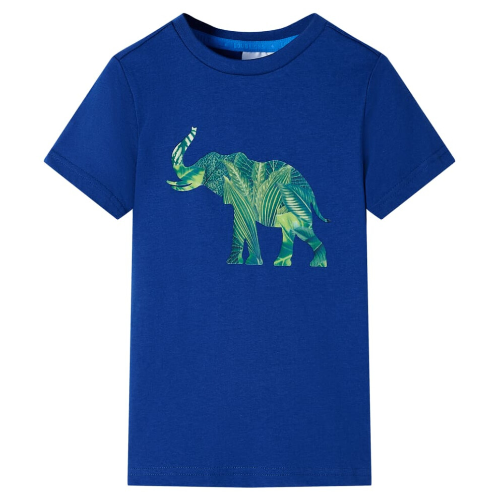 (blue, 140 (9-10y)) Kids' T-shirt Short Sleeves Children's T Shirt Tee Toddler Top Elephant Print