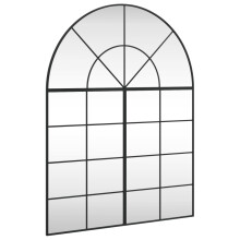 (100 x 130 cm) vidaXL Wall Mirror Hall Bedroom Makeup Mirror Hanging Mirror Black Arch Iron