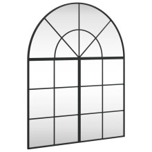 (80 x 100 cm) vidaXL Wall Mirror Hall Bedroom Makeup Mirror Hanging Mirror Black Arch Iron