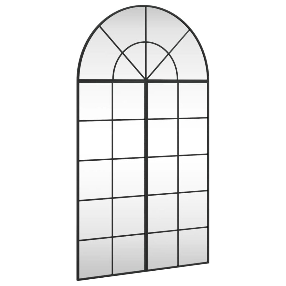 Vidaxl (80 X 140 Cm) Wall Mirror Hall Bedroom Makeup Mirror Hanging Mirror Black Arch Iron