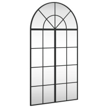 (60 x 110 cm) vidaXL Wall Mirror Hall Bedroom Makeup Mirror Hanging Mirror Black Arch Iron