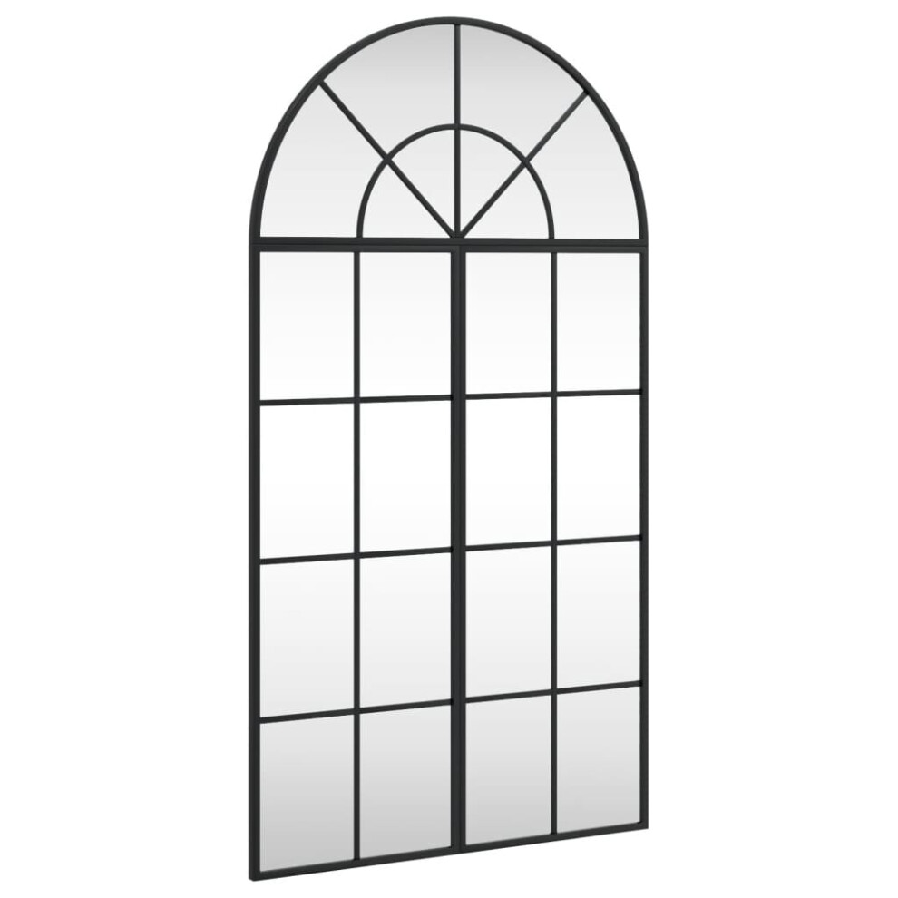 Vidaxl (60 X 110 Cm) Wall Mirror Hall Bedroom Makeup Mirror Hanging Mirror Black Arch Iron