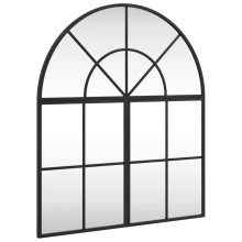 (60 x 70 cm) vidaXL Wall Mirror Hall Bedroom Makeup Mirror Hanging Mirror Black Arch Iron