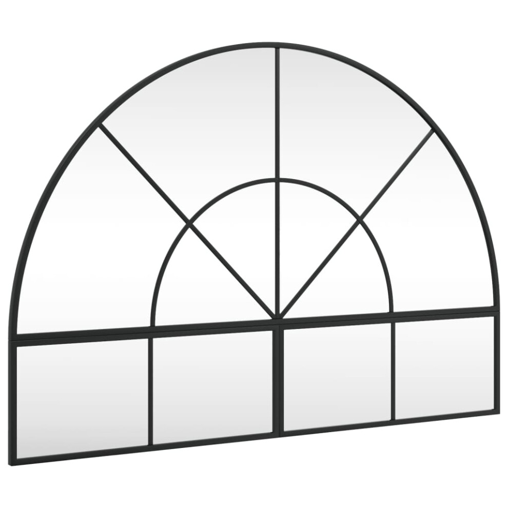 Vidaxl (100 X 70 Cm) Wall Mirror Hall Bedroom Makeup Mirror Hanging Mirror Black Arch Iron