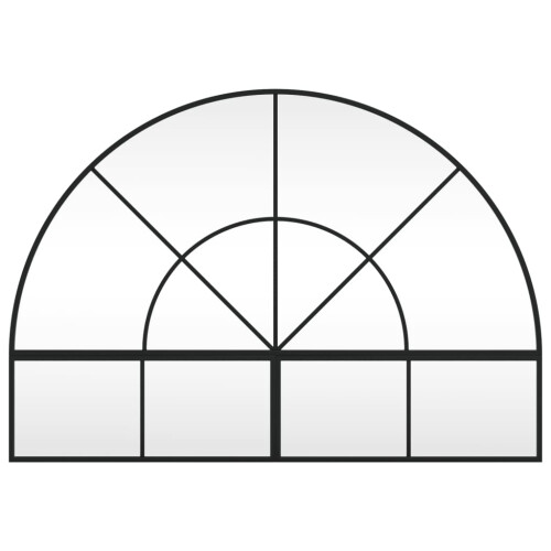 Berkfield Wall Mirror Black 100x70 cm Arch Iron 2