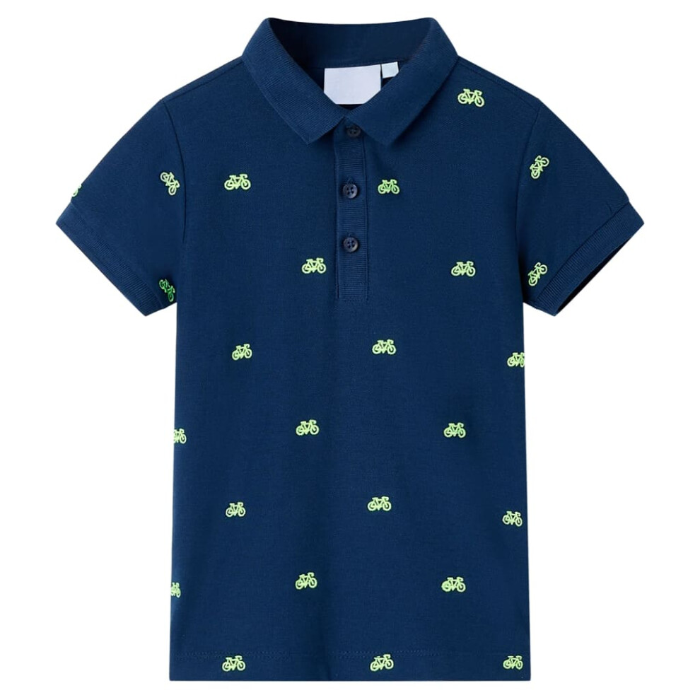 Vidaxl (Navy, 128 (7-8Y)) Kids' Polo Shirt School Children T Shirts Plain Summer Tank Top Tees Navy 104