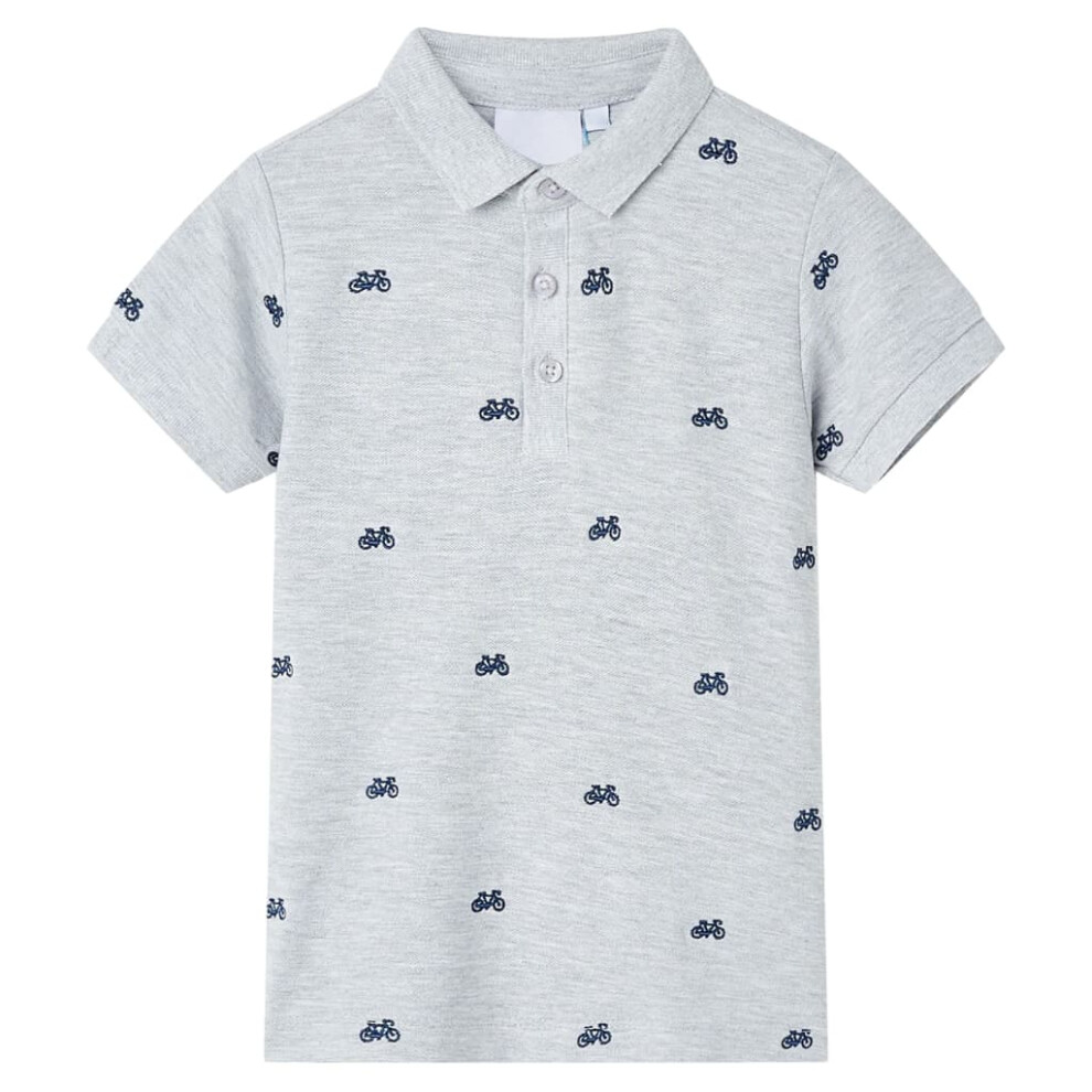 Vidaxl (Grey, 116 (5-6Y)) Kids' Polo Shirt School Children T Shirts Plain Summer Tank Top Tees Navy 104