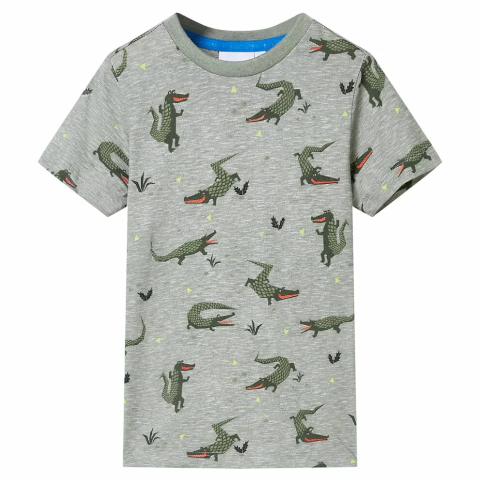 (140 (9-10y)) Kids' T-shirt Short Sleeves Toddler Children's Shirt Tee Light Khaki Melange