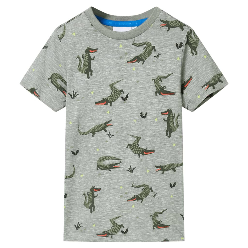 (116 (5-6y)) Kids' T-shirt Short Sleeves Toddler Children's Shirt Tee Light Khaki Melange