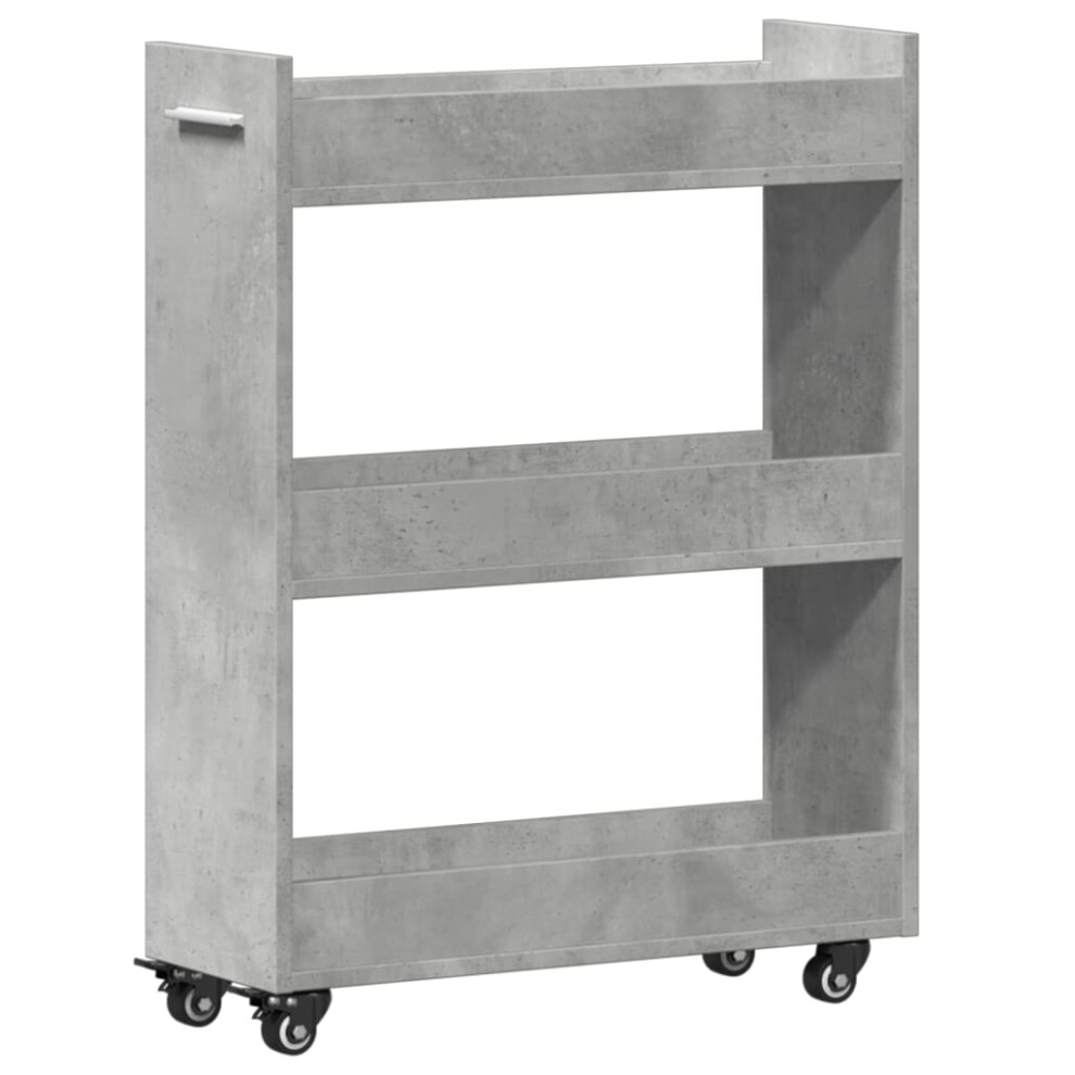 (concrete grey) vidaXL Cabinet with Wheels Storage Cart Hallway Side Table Engineered Wood