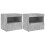 VidaXL (concrete grey) vidaXL Bedside Cabinet with LED Lights Nightstand Bed Table Side Table Black 2