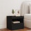 VidaXL (black) vidaXL Bedside Cabinet with LED Lights Nightstand Bed Table Side Table Black 3