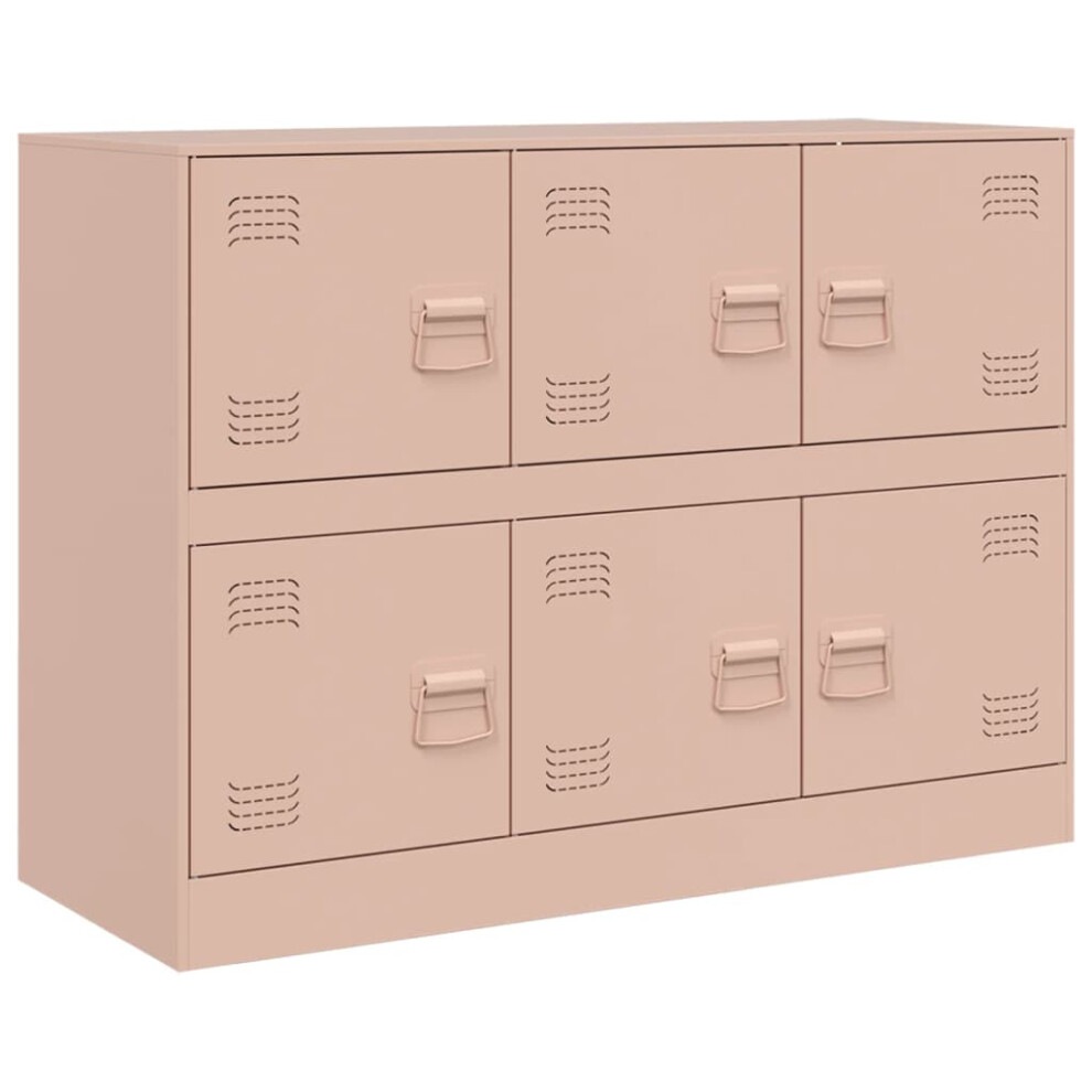 (pink) vidaXL Sideboard Living Room Storage Cupboard Cabinet Highboard Pink Steel