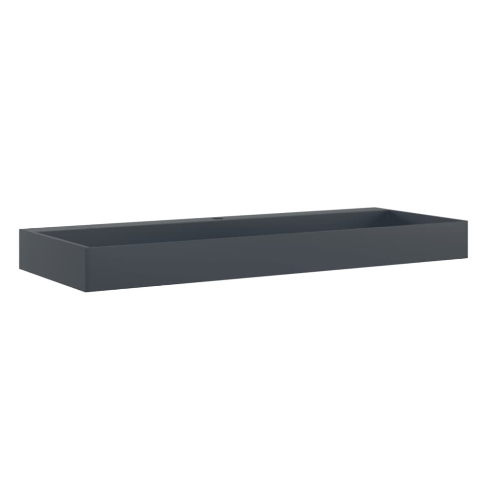 Vidaxl (Anthracite, 120 X 46 X 11 Cm) Wash Basin Vessel Sink Countertop Basin Sink Mineral Cast/Marble Cast