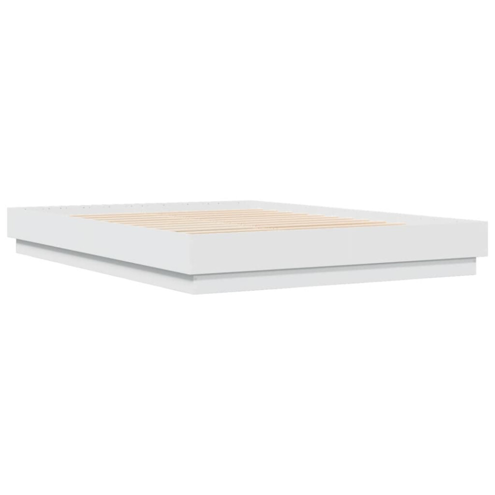 Vidaxl (White, 120 X 200 Cm) Bed Frame Bedroom Bed Base Bedstead Black 160X200 Cm Engineered Wood