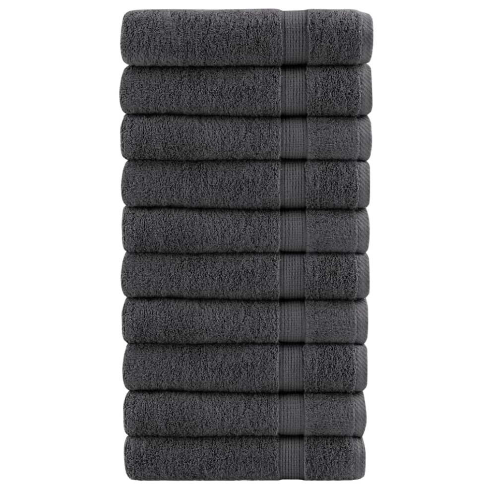 Vidaxl (Anthracite, 70 X 140 Cm/ 10 Pcs) Premium Sauna Towels Guest Bath Towel 10 Pcs Grey 600Gsm 100% Cotton