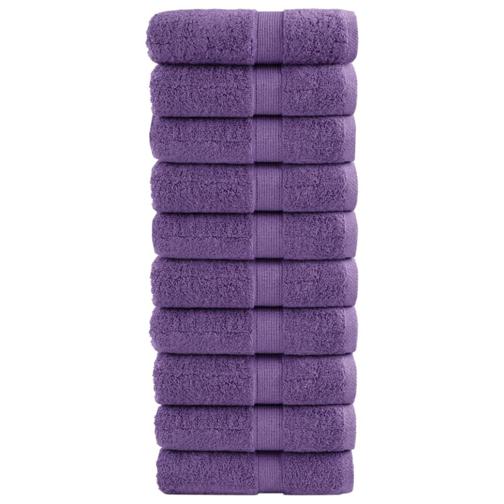 (purple, 30 x 30 cm/ 10 pcs) vidaXL Premium Sauna Towels Guest Bath Towel 10 pcs Grey 600gsm 100% Cotton