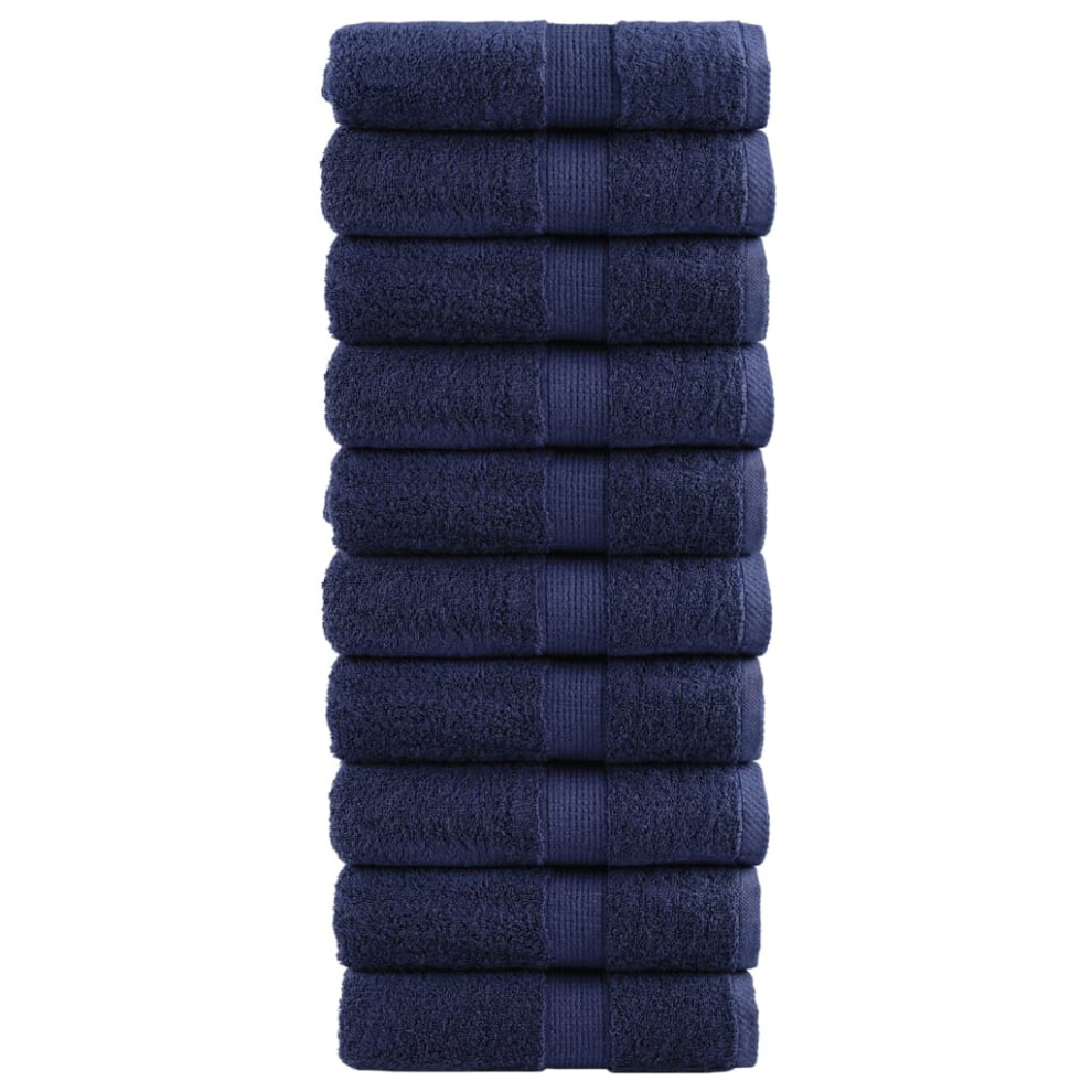 (navy blue, 30 x 30 cm/ 10 pcs) vidaXL Premium Sauna Towels Guest Bath Towel 10 pcs Grey 600gsm 100% Cotton