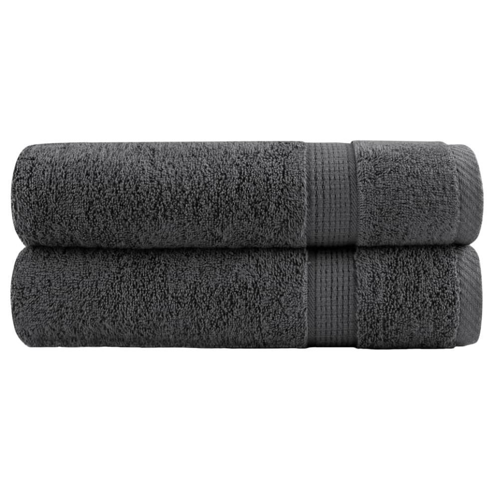 Vidaxl (Anthracite, 70 X 140 Cm/ 2 Pcs) Premium Sauna Towels Guest Bath Towel 10 Pcs Grey 600Gsm 100% Cotton