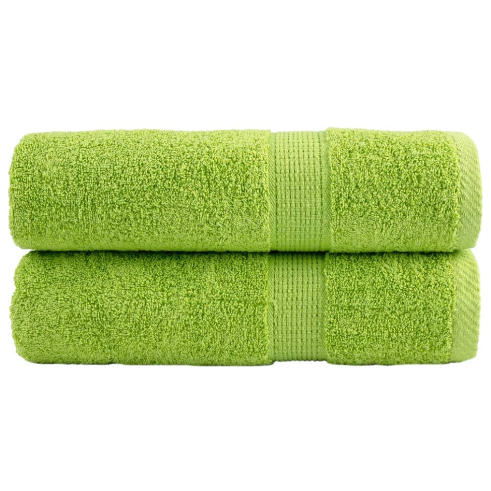 (apple green, 100 x 150 cm/ 2 pcs) vidaXL Premium Sauna Towels Guest Bath Towel 10 pcs Grey 600gsm 100% Cotton