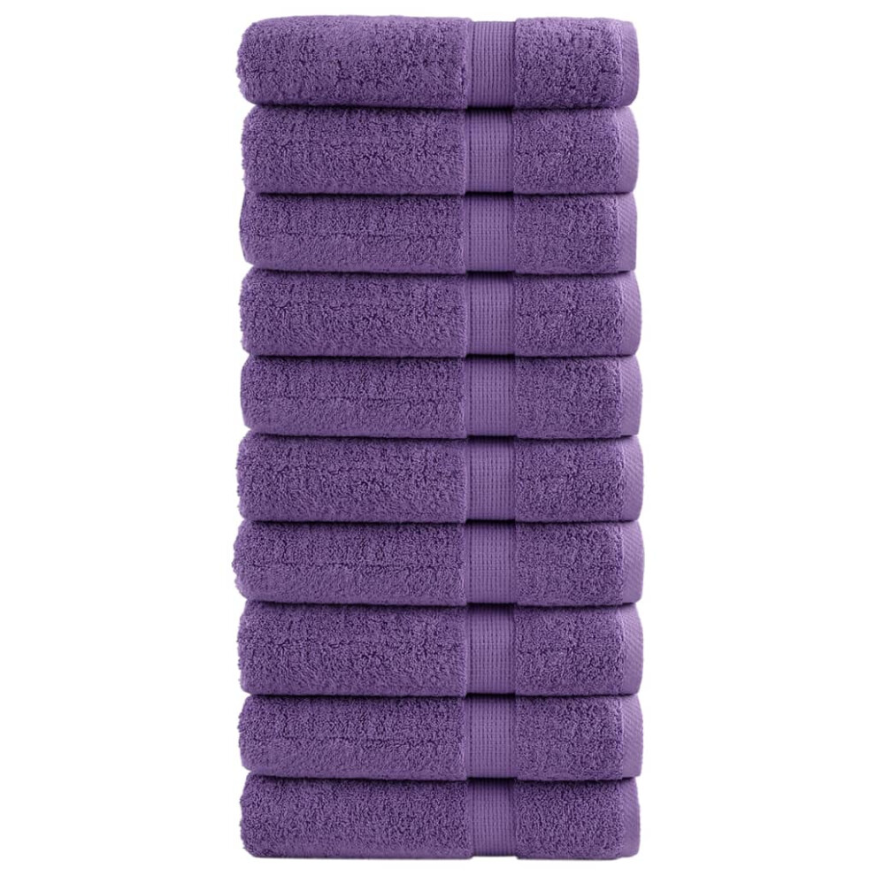 Vidaxl (Purple, 100 X 150 Cm/ 10 Pcs) Premium Sauna Towels Guest Bath Towel 10 Pcs Grey 600Gsm 100% Cotton