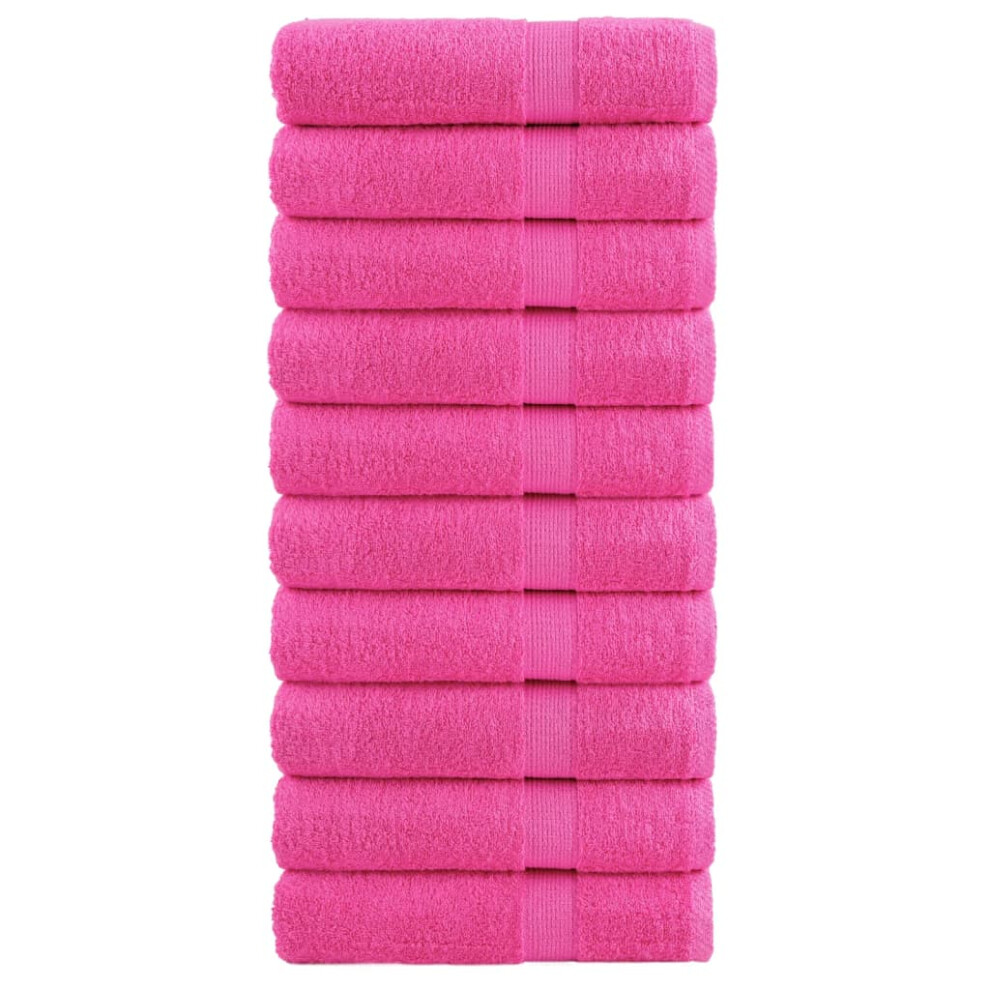 Vidaxl (Pink, 100 X 150 Cm/ 10 Pcs) Premium Sauna Towels Guest Bath Towel 10 Pcs Grey 600Gsm 100% Cotton