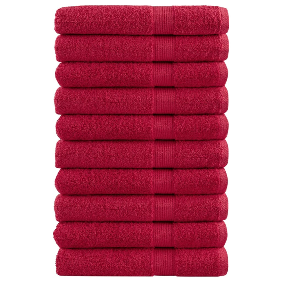 (red, 80 x 200 cm/ 10 pcs) vidaXL Premium Sauna Towels Guest Bath Towel 10 pcs Grey 600gsm 100% Cotton