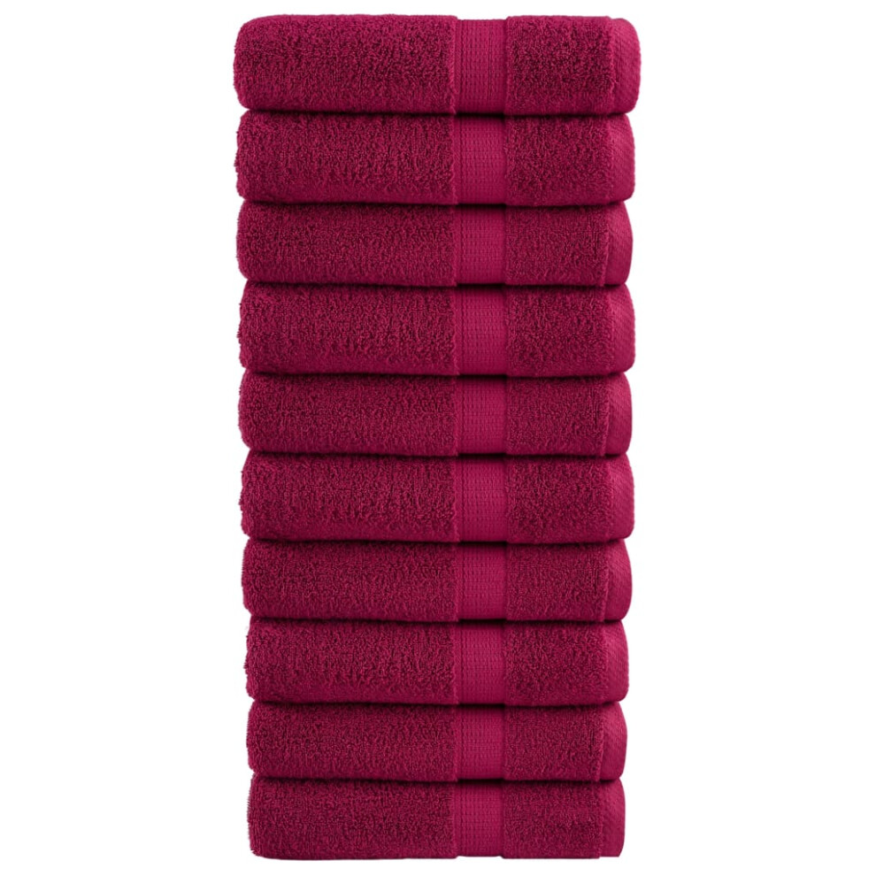 Vidaxl (Bordeaux, 50 X 100 Cm/ 10 Pcs) Premium Sauna Towels Guest Bath Towel 10 Pcs Grey 600Gsm 100% Cotton