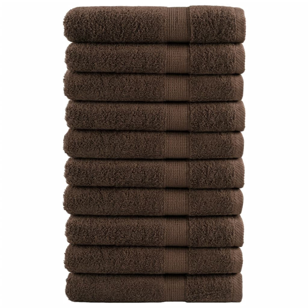 Vidaxl (Brown, 100 X 200 Cm/ 10 Pcs) Premium Sauna Towels Guest Bath Towel 10 Pcs Grey 600Gsm 100% Cotton