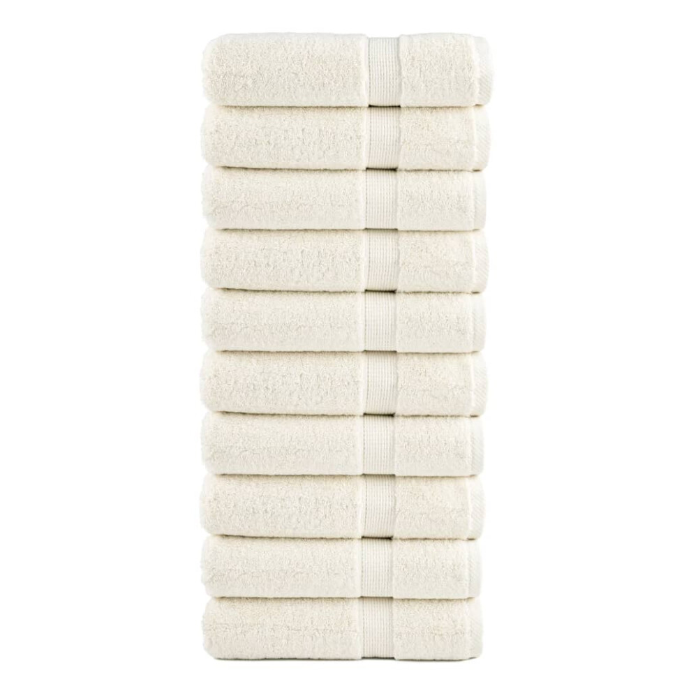 Vidaxl (Cream, 70 X 140 Cm/ 10 Pcs) Premium Sauna Towels Guest Bath Towel 10 Pcs Grey 600Gsm 100% Cotton