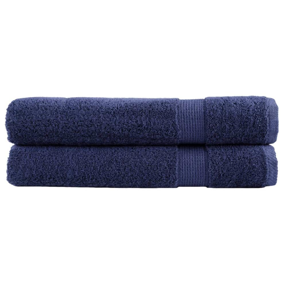 (navy blue, 80 x 200 cm/ 2 pcs) vidaXL Premium Sauna Towels Guest Bath Towel 10 pcs Grey 600gsm 100% Cotton