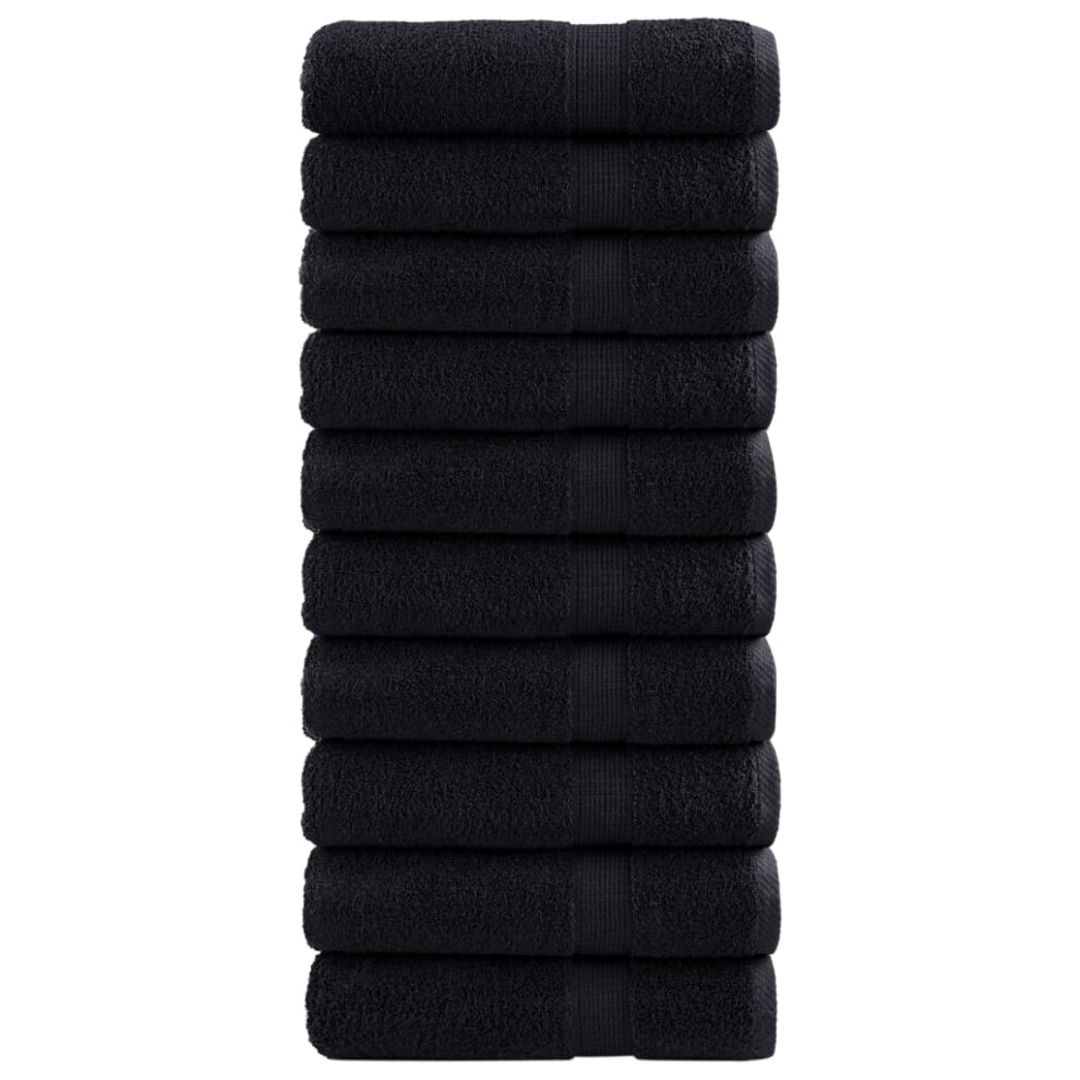 (black, 50 x 100 cm/ 10 pcs) vidaXL Premium Sauna Towels Guest Bath Towel 10 pcs Grey 600gsm 100% Cotton