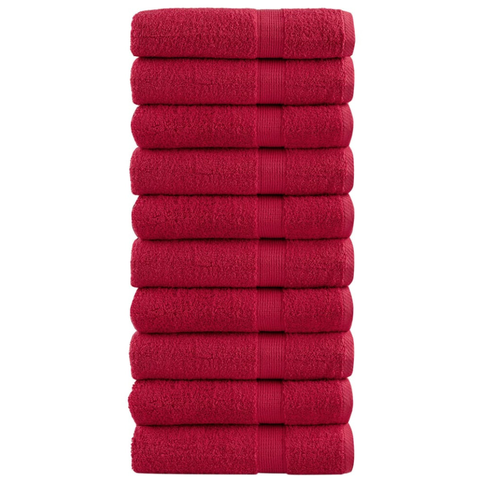 (red, 70 x 140 cm/ 10 pcs) vidaXL Premium Sauna Towels Guest Bath Towel 10 pcs Grey 600gsm 100% Cotton