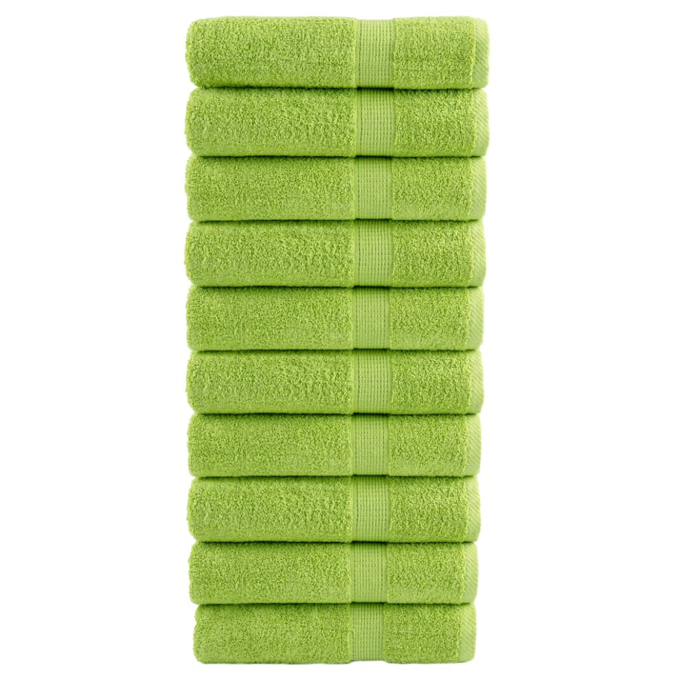 (apple green, 50 x 100 cm/ 10 pcs) vidaXL Premium Sauna Towels Guest Bath Towel 10 pcs Grey 600gsm 100% Cotton