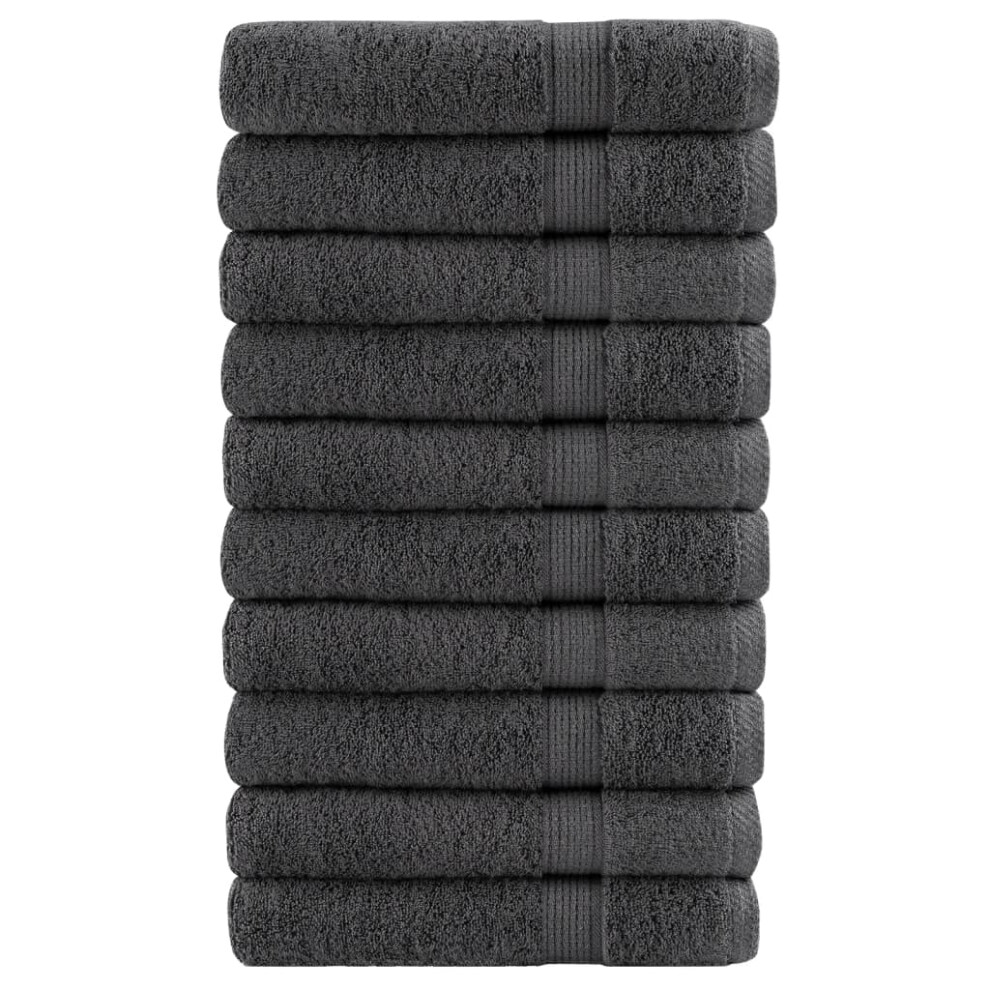 (anthracite, 100 x 200 cm/ 10 pcs) vidaXL Premium Sauna Towels Guest Bath Towel 10 pcs Grey 600gsm 100% Cotton