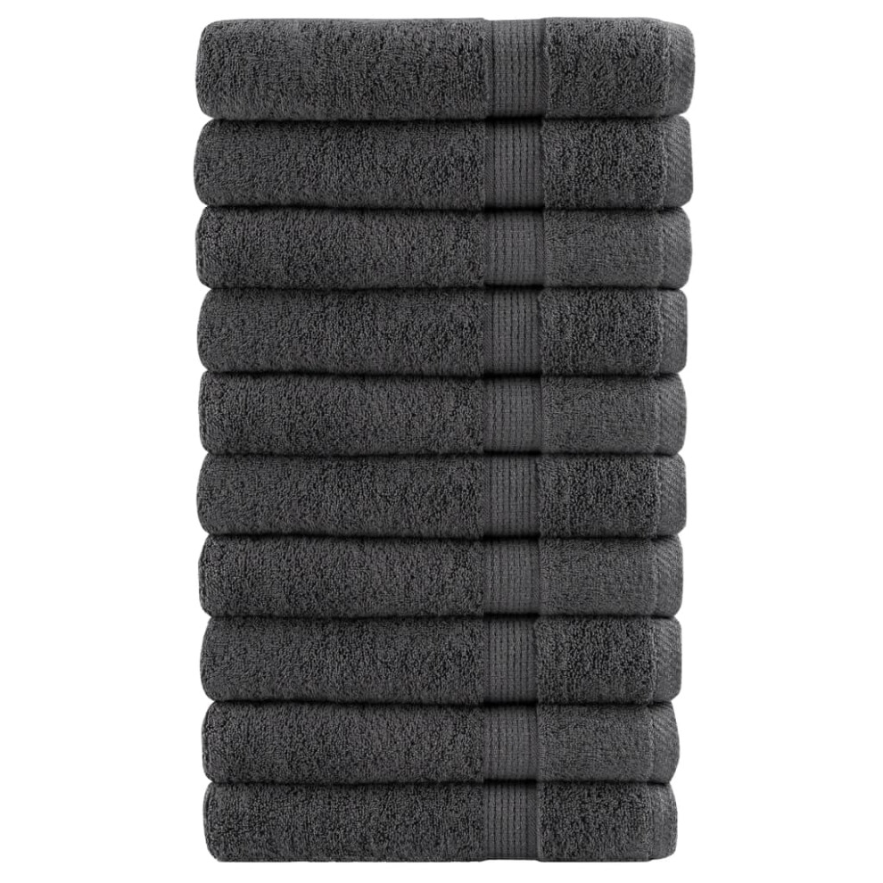 Vidaxl (Anthracite, 100 X 200 Cm/ 10 Pcs) Premium Sauna Towels Guest Bath Towel 10 Pcs Grey 600Gsm 100% Cotton