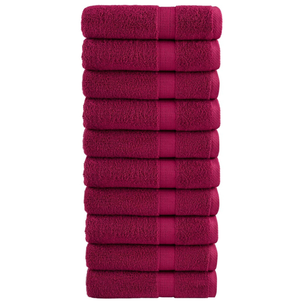 Vidaxl (Bordeaux, 100 X 150 Cm/ 10 Pcs) Premium Sauna Towels Guest Bath Towel 10 Pcs Grey 600Gsm 100% Cotton