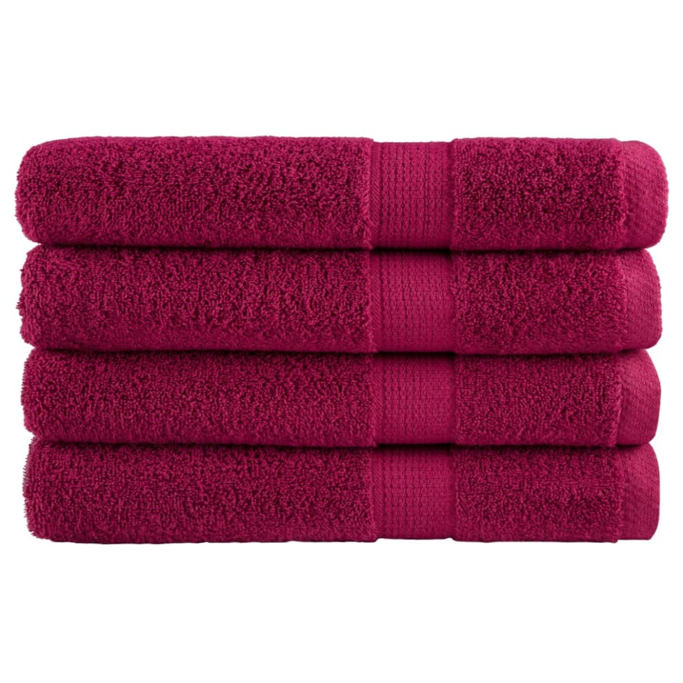 Vidaxl (Bordeaux, 100 X 200 Cm/ 4 Pcs) Premium Sauna Towels Guest Bath Towel 10 Pcs Grey 600Gsm 100% Cotton