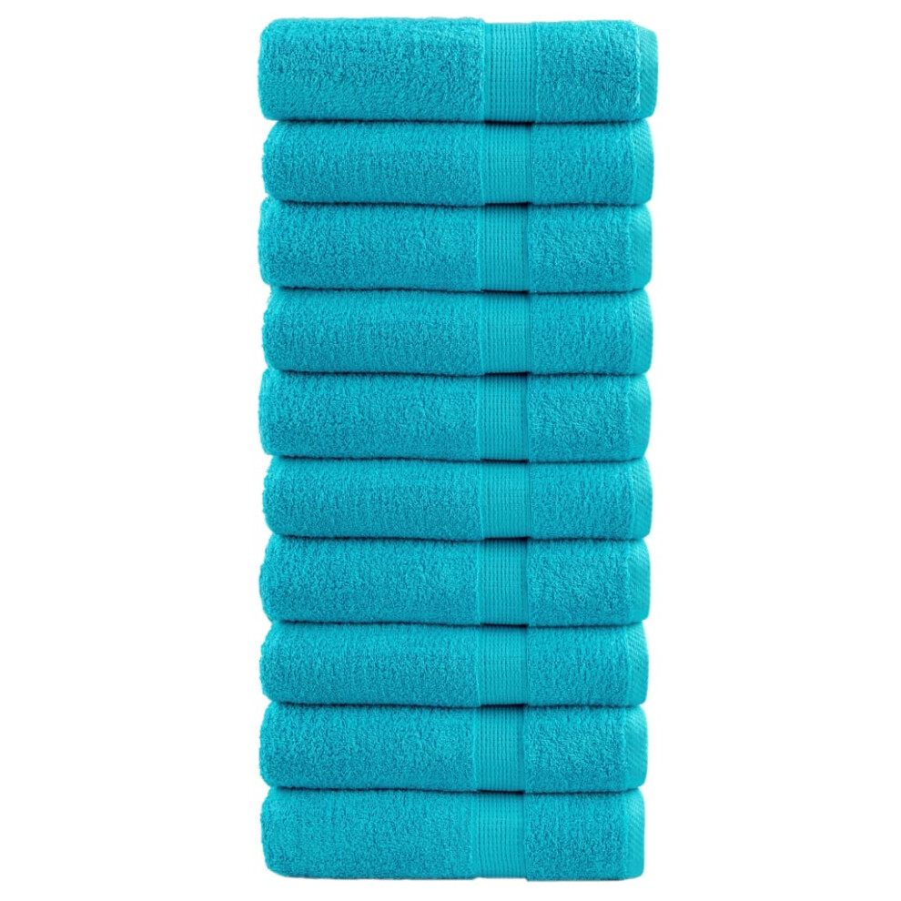 Vidaxl (Turquoise, 70 X 140 Cm/ 10 Pcs) Premium Sauna Towels Guest Bath Towel 10 Pcs Grey 600Gsm 100% Cotton