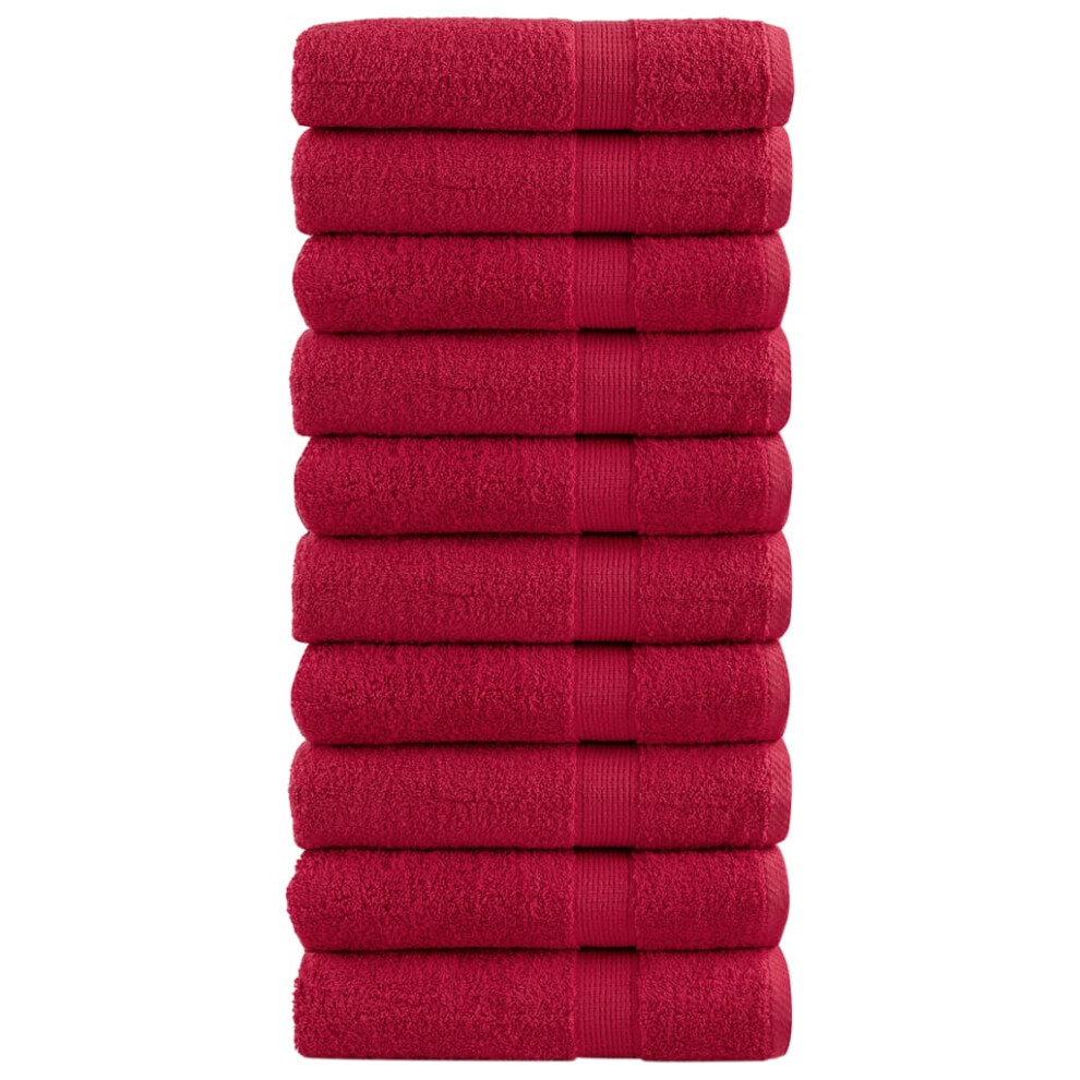 Vidaxl (Red, 100 X 150 Cm/ 10 Pcs) Premium Sauna Towels Guest Bath Towel 10 Pcs Grey 600Gsm 100% Cotton