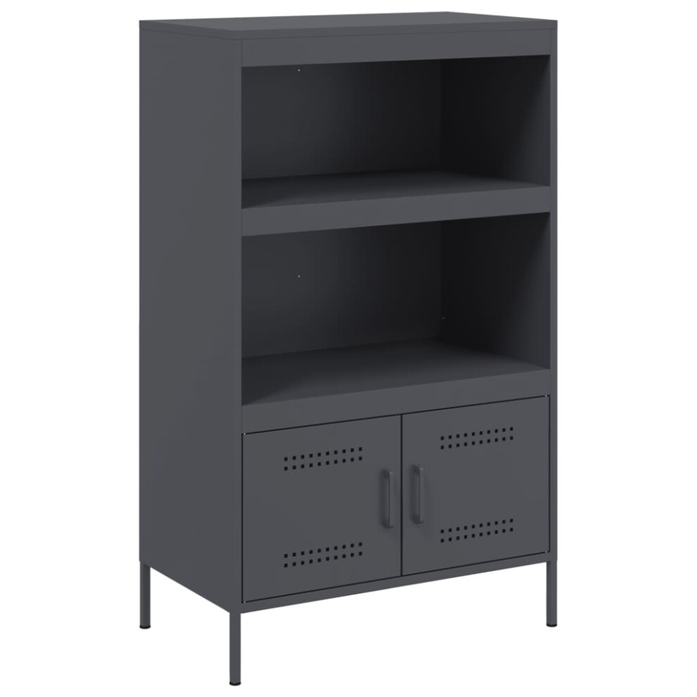 VIDAXL - Metal Highboard - 2 Door - 2 Shelf - Anthracite - Image 3