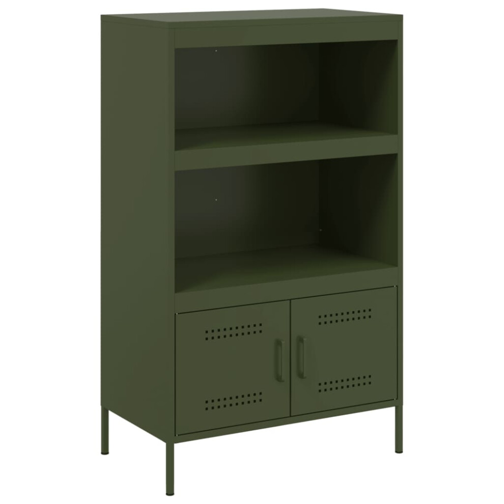 (green) vidaXL Highboard Sideboard Storage Side Cabinet Home Storage Cupboard Steel