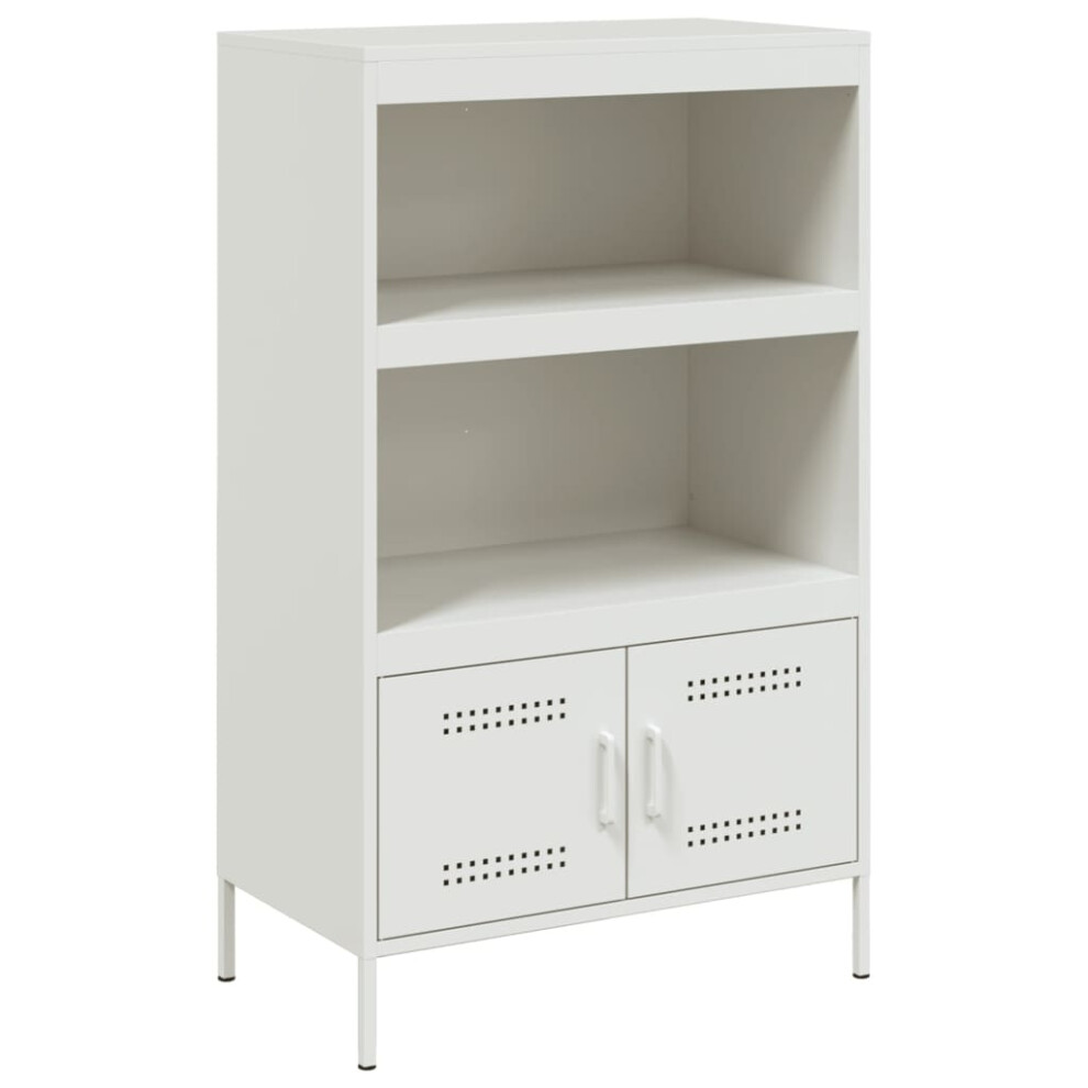 (white) vidaXL Highboard Sideboard Storage Side Cabinet Home Storage Cupboard Steel