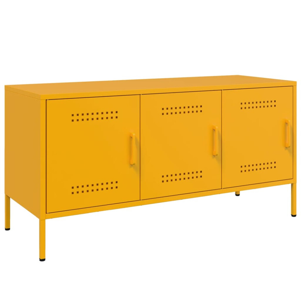 (yellow) vidaXL TV Cabinet TV Stand TV Unit Entertainment Centre Mustard Yellow Steel