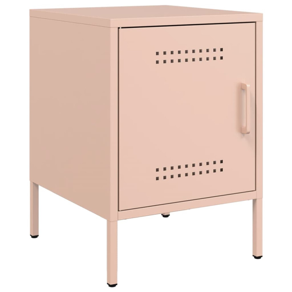 (pink, 1 pcs) vidaXL Bedside Cabinet Bedroom Nightstand Bed Side Table Bed Cabinet Steel